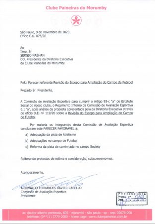 Carta ao Conselho Campos de Futebol