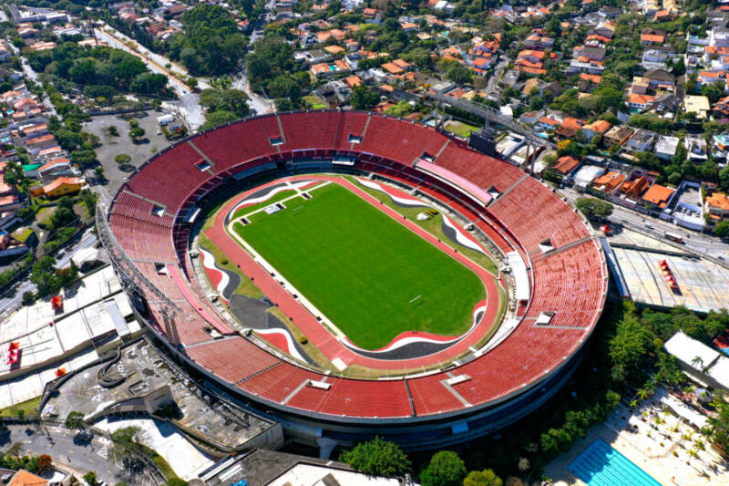 Estadio do Morumbi - Vista panorâmica do Estádio Cícero Pompeu de Toledo. Estádio do Morumbi.