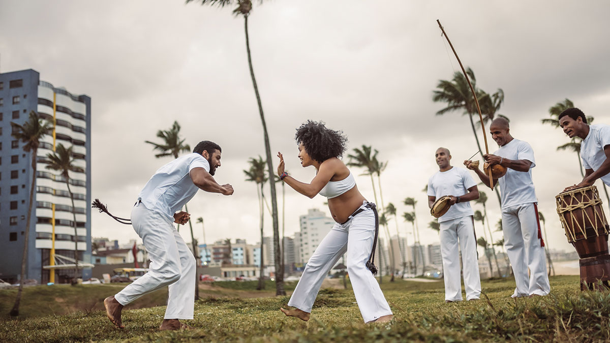 Roda de capoeira na praia em Salvador Brasil