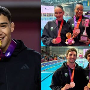 Na imagem, atletas do Paineiras com suas medalhas conquistadas nos Jogos Sul-Americanos.
