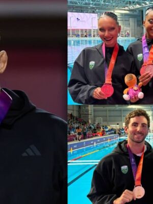 Na imagem, atletas do Paineiras com suas medalhas conquistadas nos Jogos Sul-Americanos.