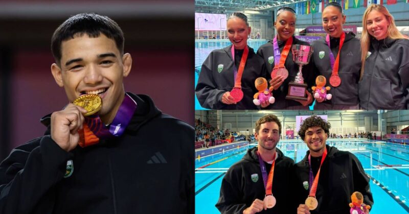 Na imagem, atletas do Paineiras com suas medalhas conquistadas nos Jogos Sul-Americanos.